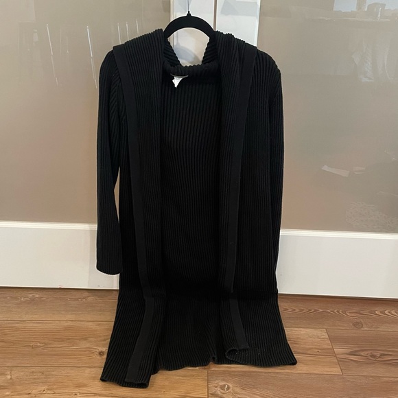 Black hooded long J Crew sweater - Picture 1 of 3
